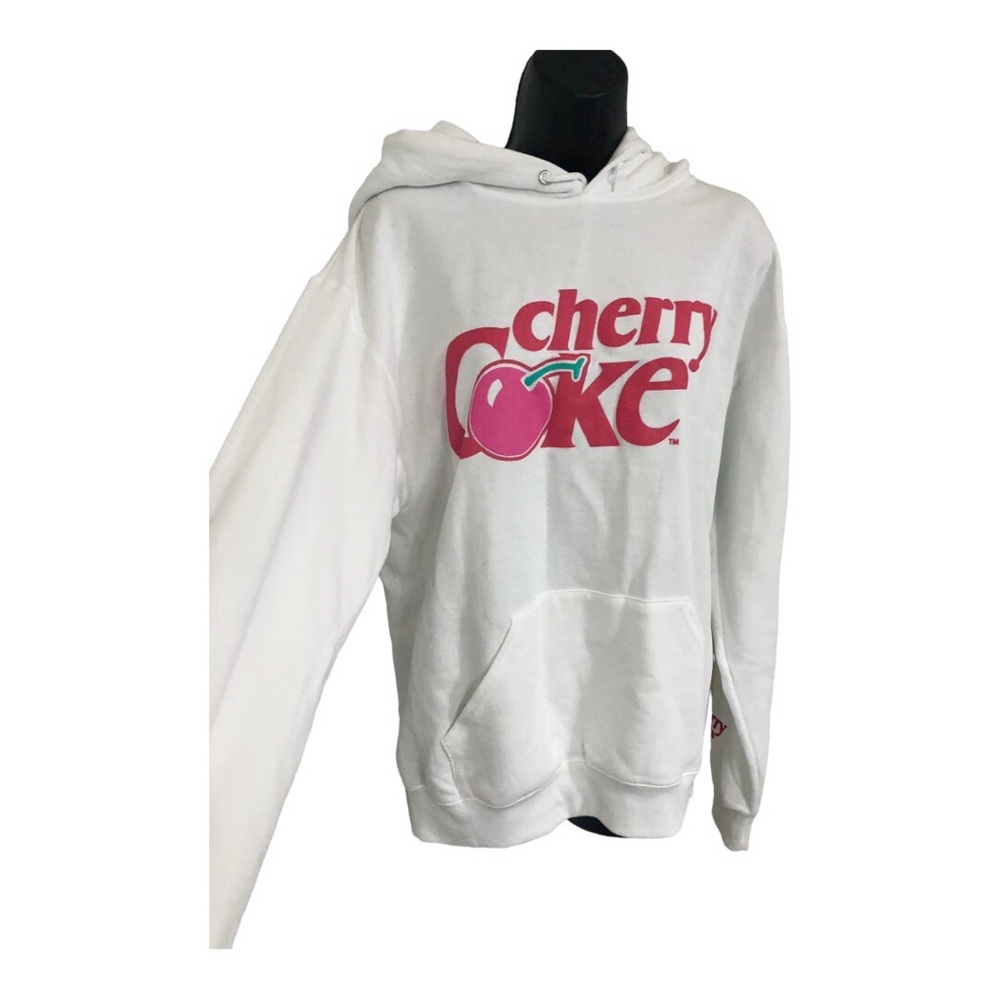 Cherry‎ Coke white cozy long sleeve hoodie size medium new